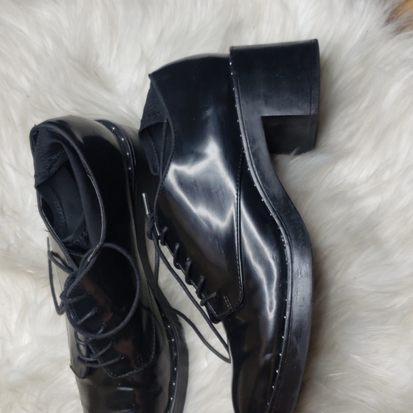 ZARA Trafaluc Heeled Blucher Studded Lace-Up Oxford Shoes 39 8 - Picture 13 of 15